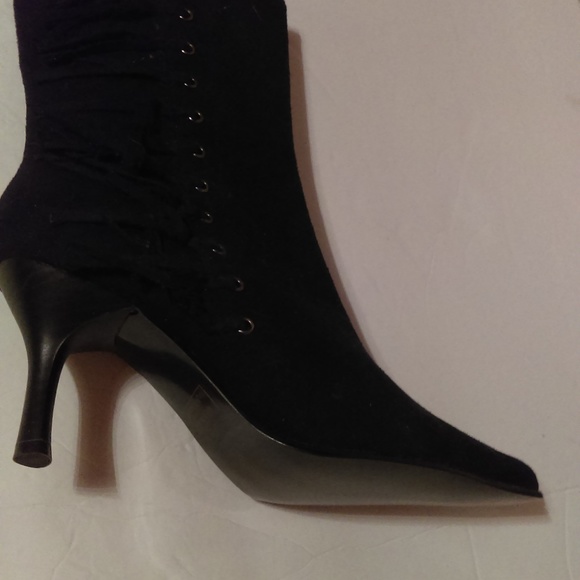 Nature Breeze Black Faux suede boots sz 6 1/2 New! - Picture 3 of 8